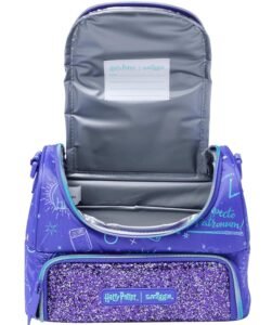 Interior of Harry Potter insulated lunch bag with compartments