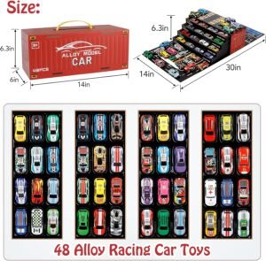 Contents of the 48 pcs alloy pull back car set for kid