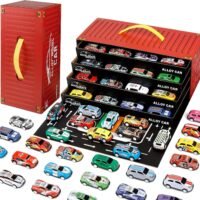 48 pcs alloy pull back car toy set with storage box