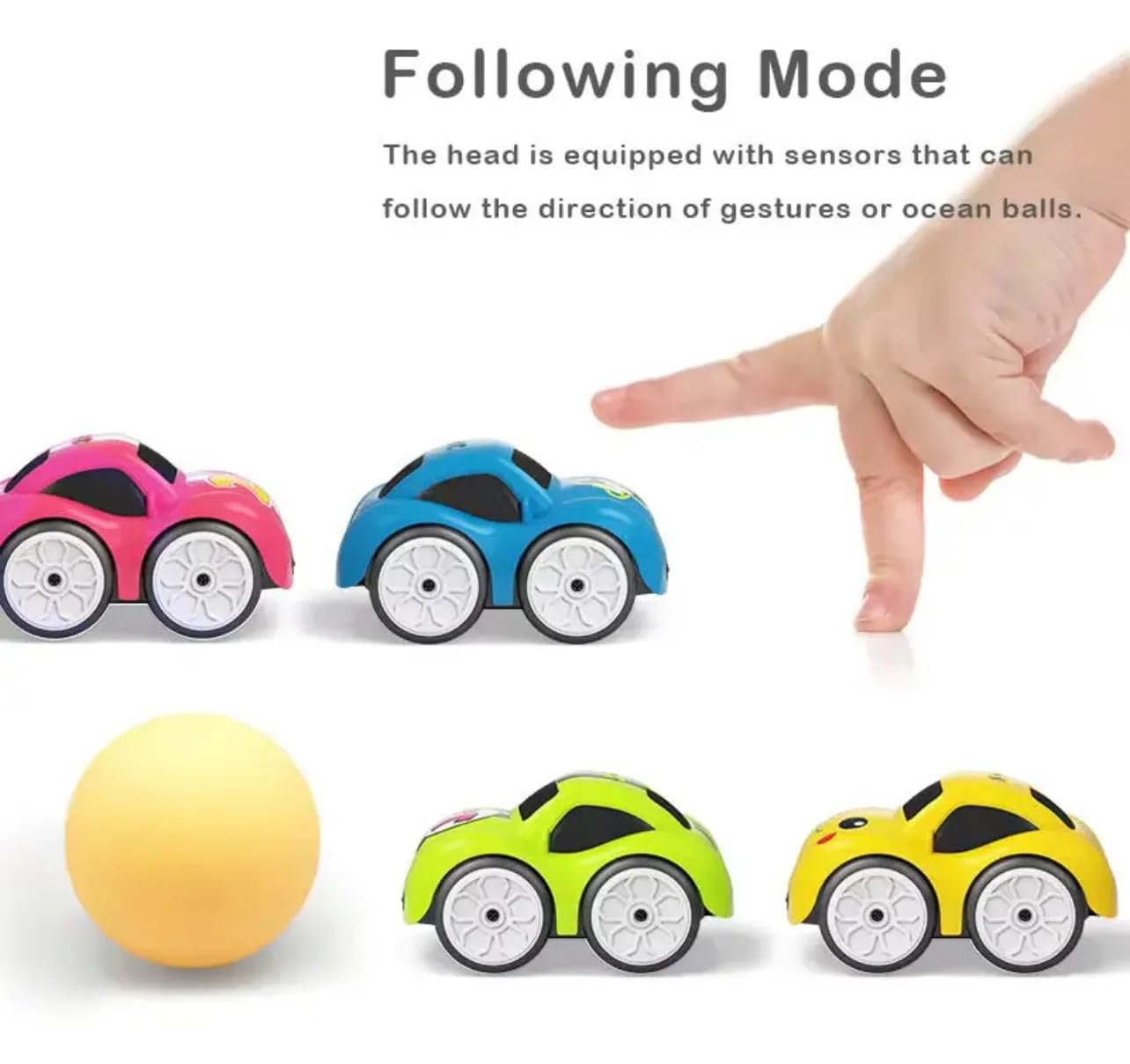 Induction sensor car following hand gestures for kids