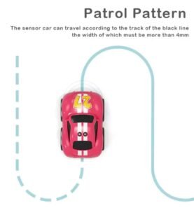 Induction car toy following track line pattern for kids